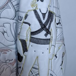 Al Wissam Men's Leather Embroidered Hoodie